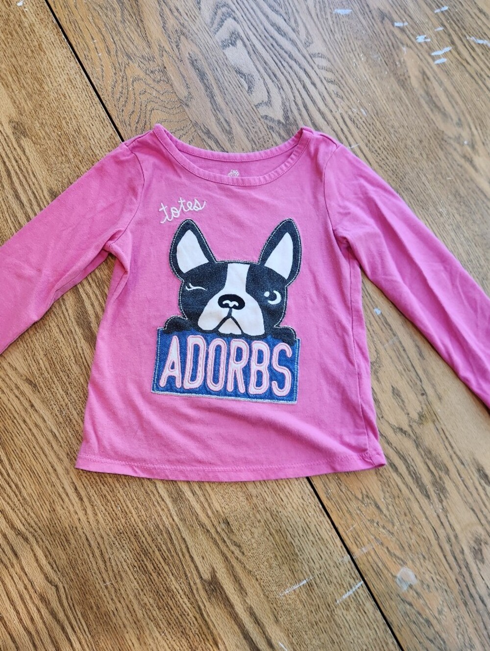 okie dokie Pink Long-Sleeve 'Adorbs' Dog Graphic Tee